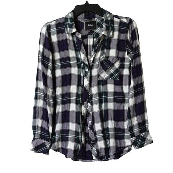 Rails Hunters Plaid Button Down Midnight & Forest Top - Picture 2 of 9